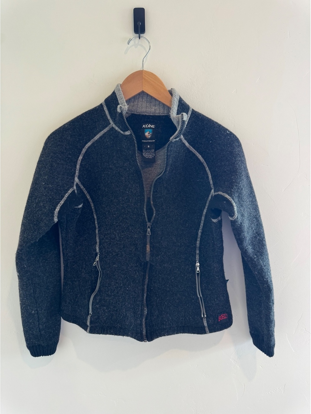 KÜHL Kids Merino Wool Full Zip Jacket Size Small Gray